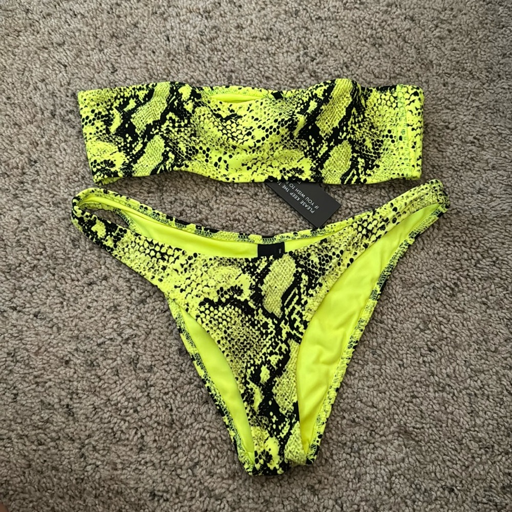 Triangl Twinnie-Yellow Python Bikini - image 1